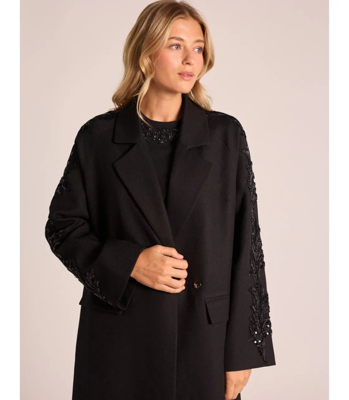 Alma en Pena Chaquetas|ABRIGO LARGO PEDRERÍA