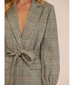 Alma en Pena Chaquetas|BLAZER DETALLES BRILLANTES CUADROS