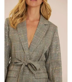 Alma en Pena Chaquetas|BLAZER DETALLES BRILLANTES CUADROS