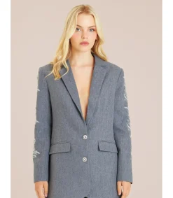 Alma en Pena Chaquetas|BLAZER MANGAS BORDADAS