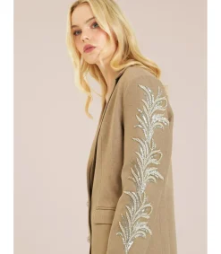 Alma en Pena Chaquetas|BLAZER MANGAS BORDADAS