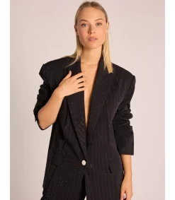 Alma en Pena Chaquetas|BLAZER RAYA DIPLOMÁTICA BRILLOS