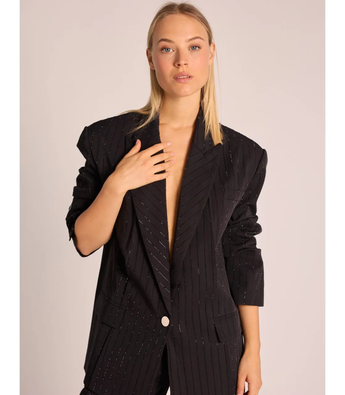 Alma en Pena Chaquetas|BLAZER RAYA DIPLOMÁTICA BRILLOS