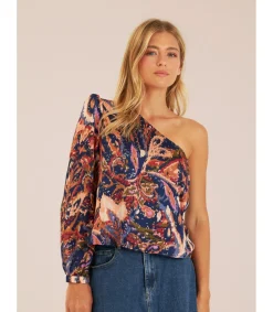 Alma en Pena Camisas|BLUSA ESTAMPADA ASIMÉTRICA