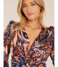 Alma en Pena Camisas|BLUSA ESTAMPADA FRUNCES