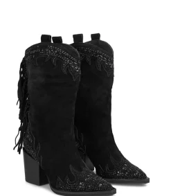Alma en Pena Botas De Tacón|BOTA CON FLECOS Y PEDRERÍA