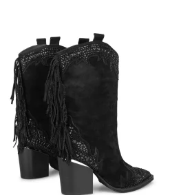 Alma en Pena Botas De Tacón|BOTA CON FLECOS Y PEDRERÍA