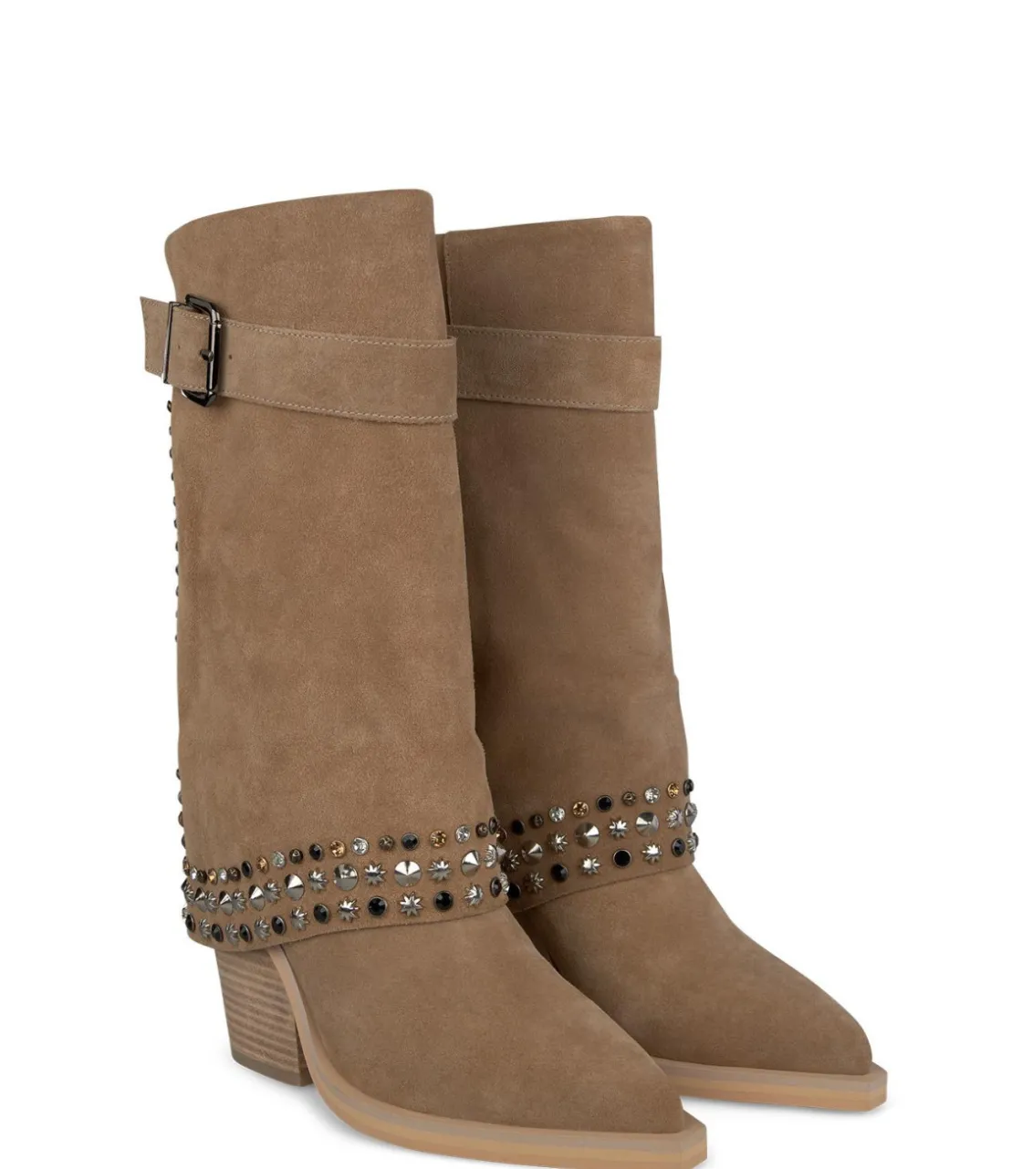 Alma en Pena Botas De Tacón|BOTA CON TACHUELAS Y HEBILLA