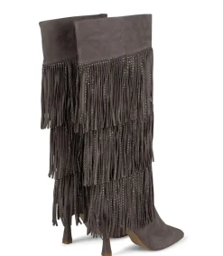Alma en Pena Botas De Tacón|BOTA CUBIERTA CON FLECOS