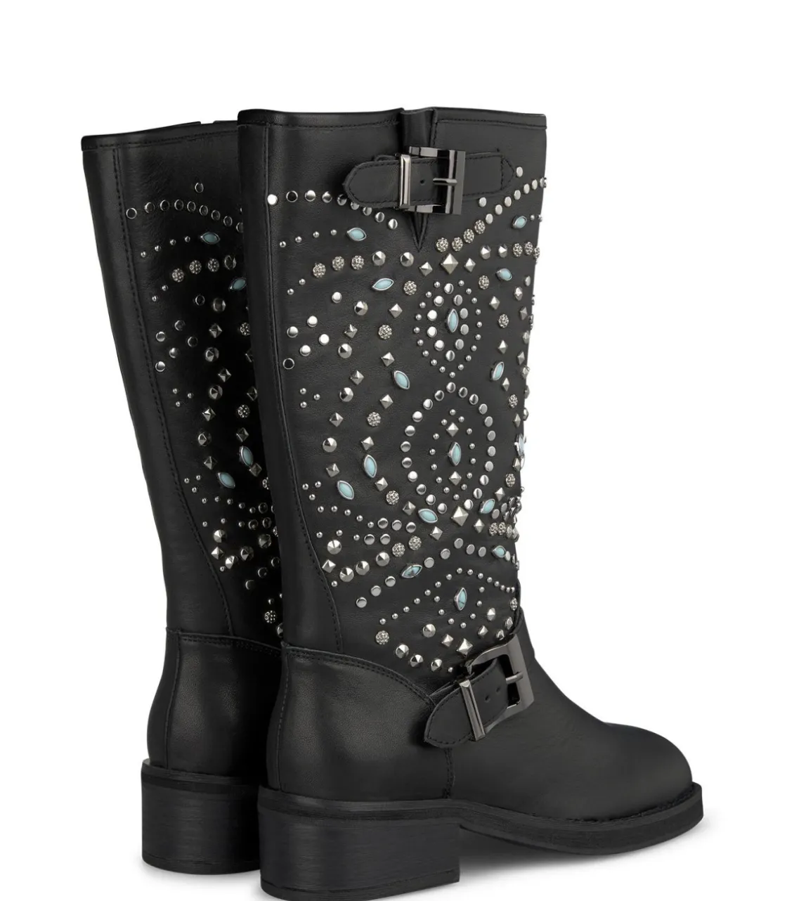 Alma en Pena Botas Planas|BOTA HEBILLAS CON TACHAS