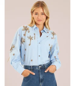 Alma en Pena Camisas|CAMISA CON PEDRERÍA COLGANTE