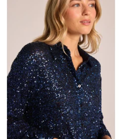 Alma en Pena Camisas|CAMISA CUBIERTA DE LENTEJUELAS