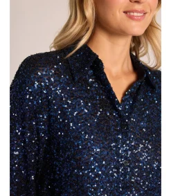 Alma en Pena Camisas|CAMISA CUBIERTA DE LENTEJUELAS