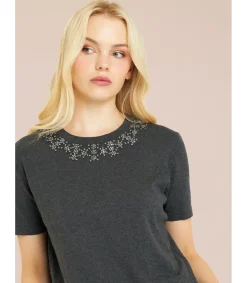 Alma en Pena Camisas|CAMISETA CON CUELLO PEDRERÍA