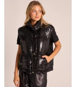 Alma en Pena Chaquetas|CHALECO ACOLCHADO LENTEJUELAS