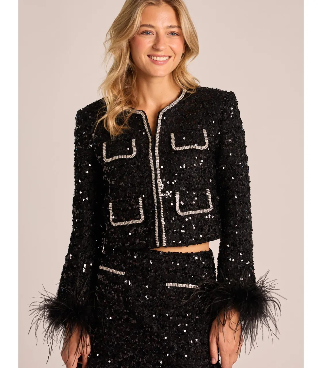 Alma en Pena Chaquetas|CHAQUETA LENTEJUELAS CON DETALLE