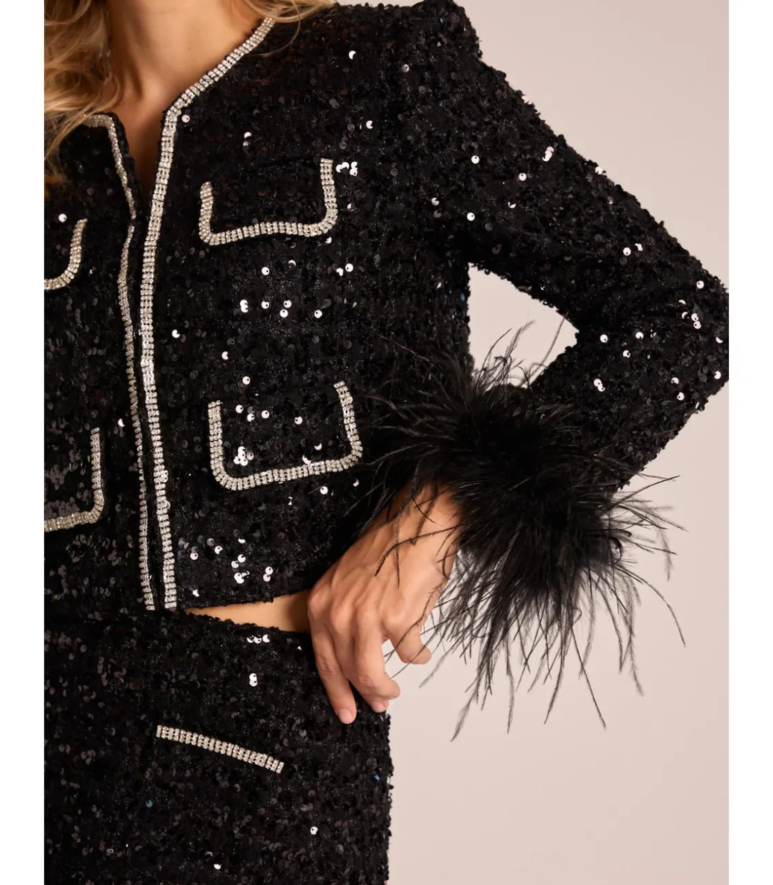 Alma en Pena Chaquetas|CHAQUETA LENTEJUELAS CON DETALLE