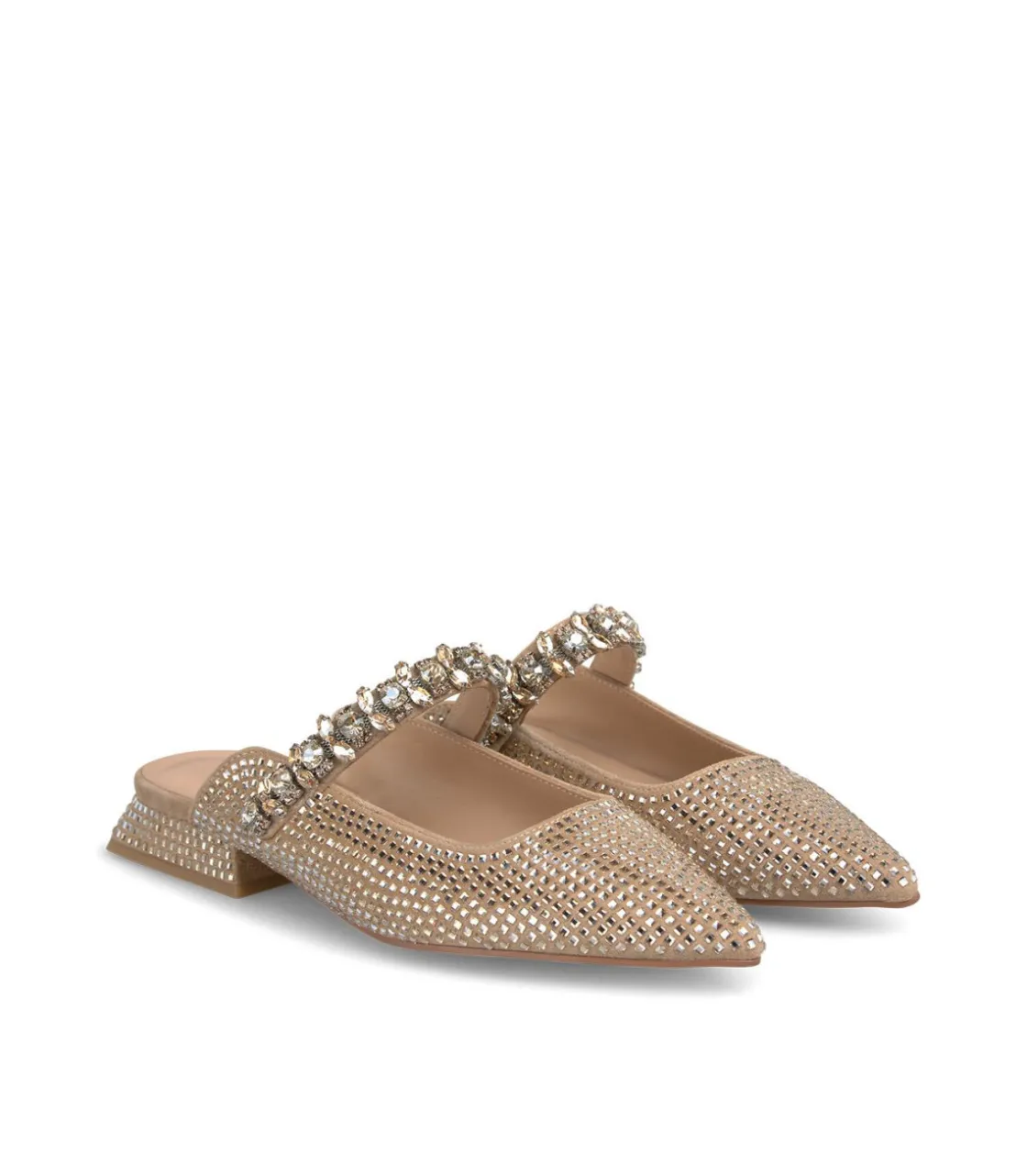 Alma en Pena Zapatos Planos|MULE CON PEDRERÍA