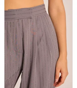 Alma en Pena Pantalones|PANTALÓN RECTO RAYAS PEDRERÍA