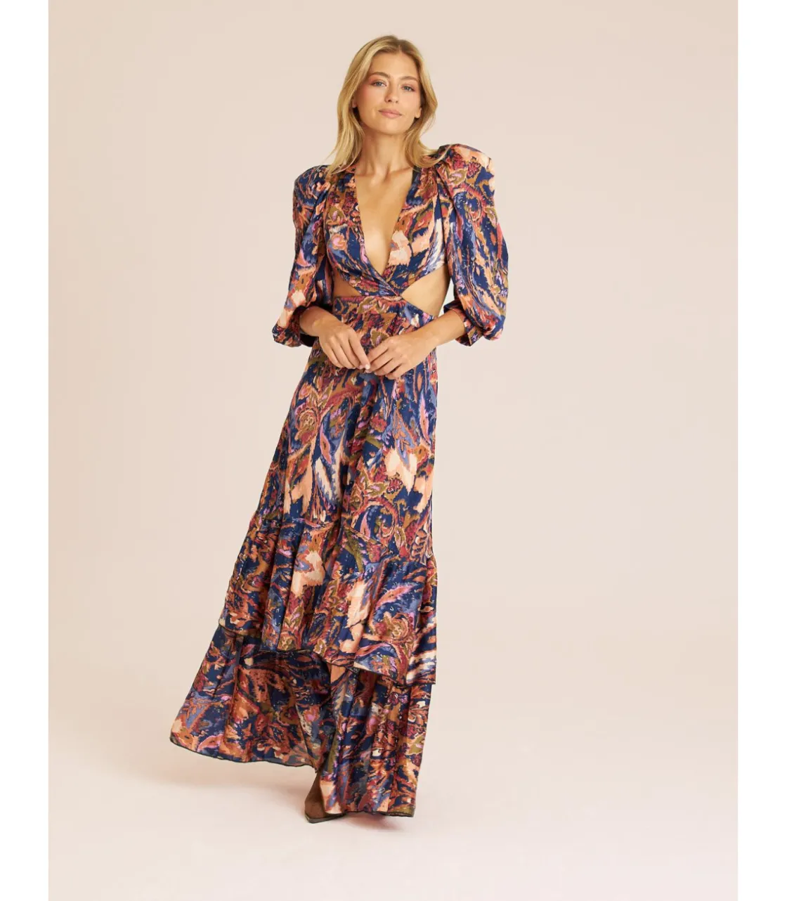 Alma en Pena Vestidos Largos|VESTIDO ESTAMPADO CUT OUT