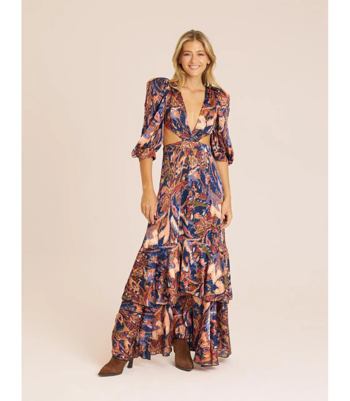 Alma en Pena Vestidos Largos|VESTIDO ESTAMPADO CUT OUT