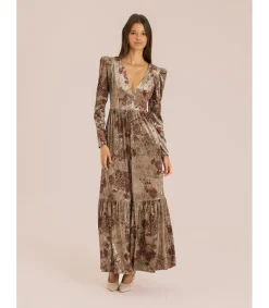 Alma en Pena Vestidos Largos|VESTIDO TERCIOPLEO ESTAMPADO